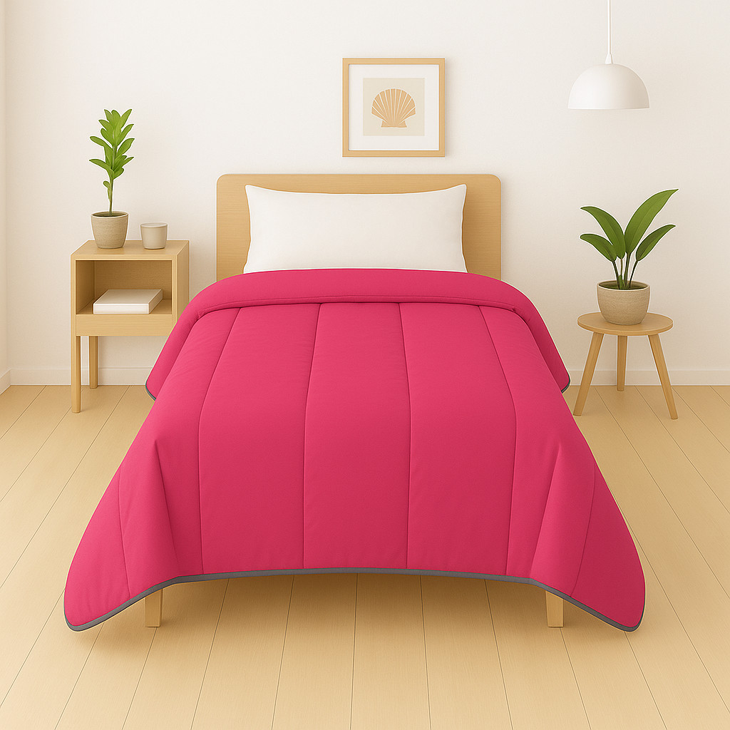 Couette rose vif légère anti-transpiration garnissage fin 13118 toucher doux