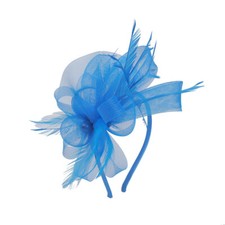 Women Flower Feathers Pearl Fascinator Headband Looped Wedding Royal Ascot Races