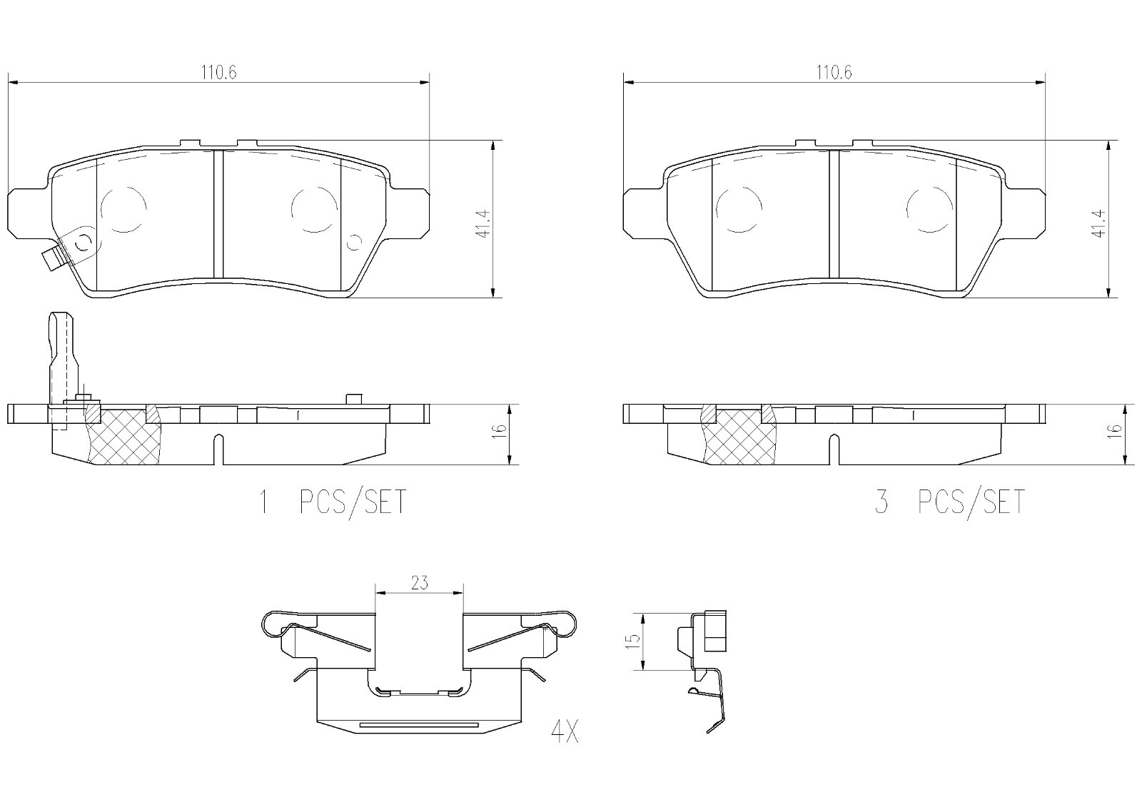 Front and Rear Brembo Brake Pad Set Kit For Nissan Pathfinder 5.6L V8