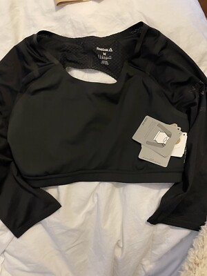 Reebok Damen tailliert Cardio Langarm bauchfreies Oberteil neu mit Etikett Größe Medium