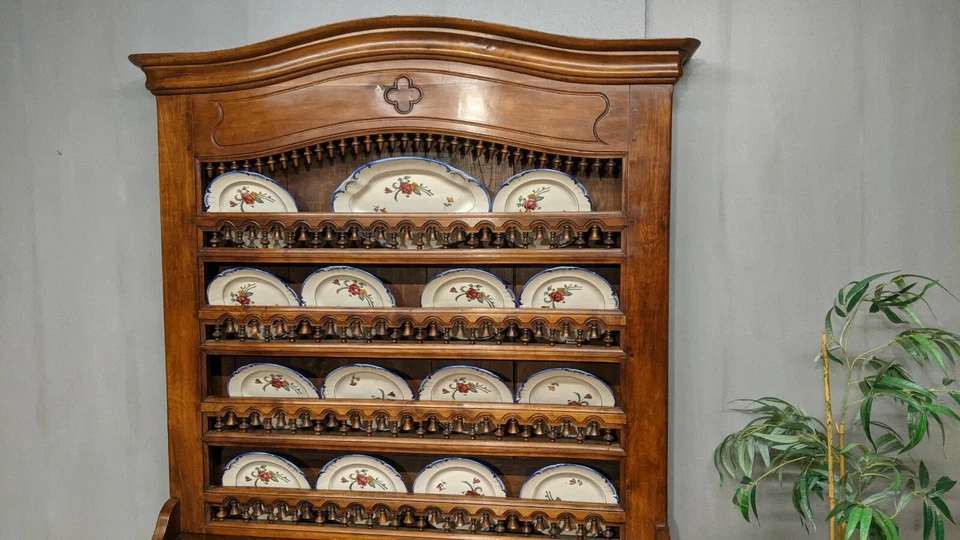 ANCIEN BUFFET VAISSELIER EN BOIS merisier meuble 19 ème - Photo 3/4