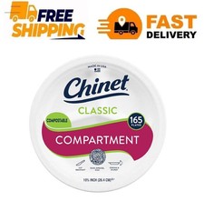 Chinet Classic Compartment Paper Plate, 10.38", 165 ct.