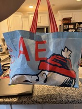 American Eagle Snoopy Peanuts Market Tote Bag Reusable 19.5X6X16 Large