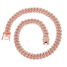 18K Gold-Plated Cuban Link Chain for Men and Women   Iced-Out Design in Si