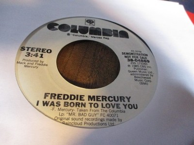 1985 FREDDIE MERCURY I Was Born To Love You US W/L Promo 7'' Columbia QUEEN NM