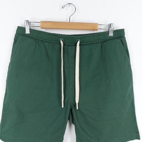 Pantaloncini chino uomo folk taglia grande verde cotone elasticizzato coulisse tasche - Foto 2 di 8