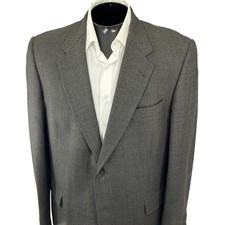 Hart Schaffner Marx Sport Coat Mens 44L Gray Micro Check Two Button Blazer