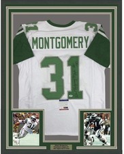 Framed Autographed/Signed Wilbert Montgomery 33x42 White Jersey PSA/DNA COA