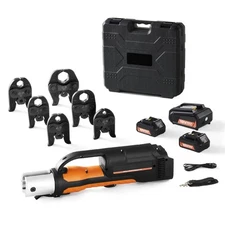 Uimoso 1/2"-2" Pro Press Tool Kit with 6 Pro Press Jaws 2pcs 4AH 18V Battery