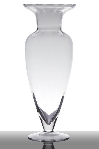 Inna-Glas Bodenvase Kendra Auf Standfuß, Trichter - Rund, Klar, 32Cm, Ø 12,5Cm-image