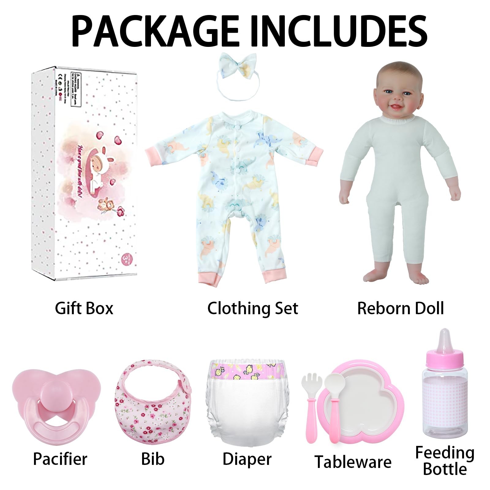 18-Inch Realistic Soft Body Baby Doll with Accessories for Kids 3+ Gifts
