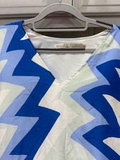 marie oliver 100%silk print dress xs lined knee length