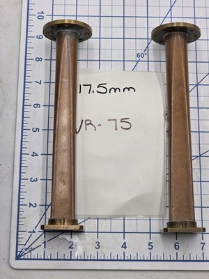WAVEGUIDE TRANSITION 17.5mm ( .69'') (Round) to WR-75, Rigid, Copper / Brass, 9''