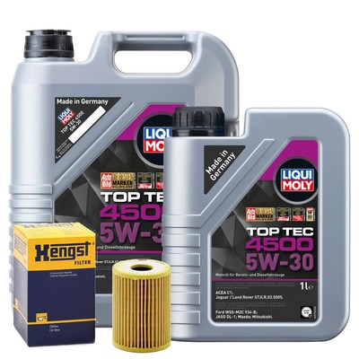 Motoröl 5W30 LIQUI MOLY Top Tec4500 6L+HENGST Ölfilter
