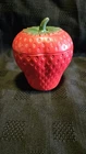 Vtg Hazel Atlas Strawberry Jam Milk Glass Jar With Lid 50s