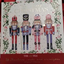 The Art File LUXURY CHRISTMAS CARDS FESTIVE NUTCRACKER GLAM TREE BOW NEW Box 16