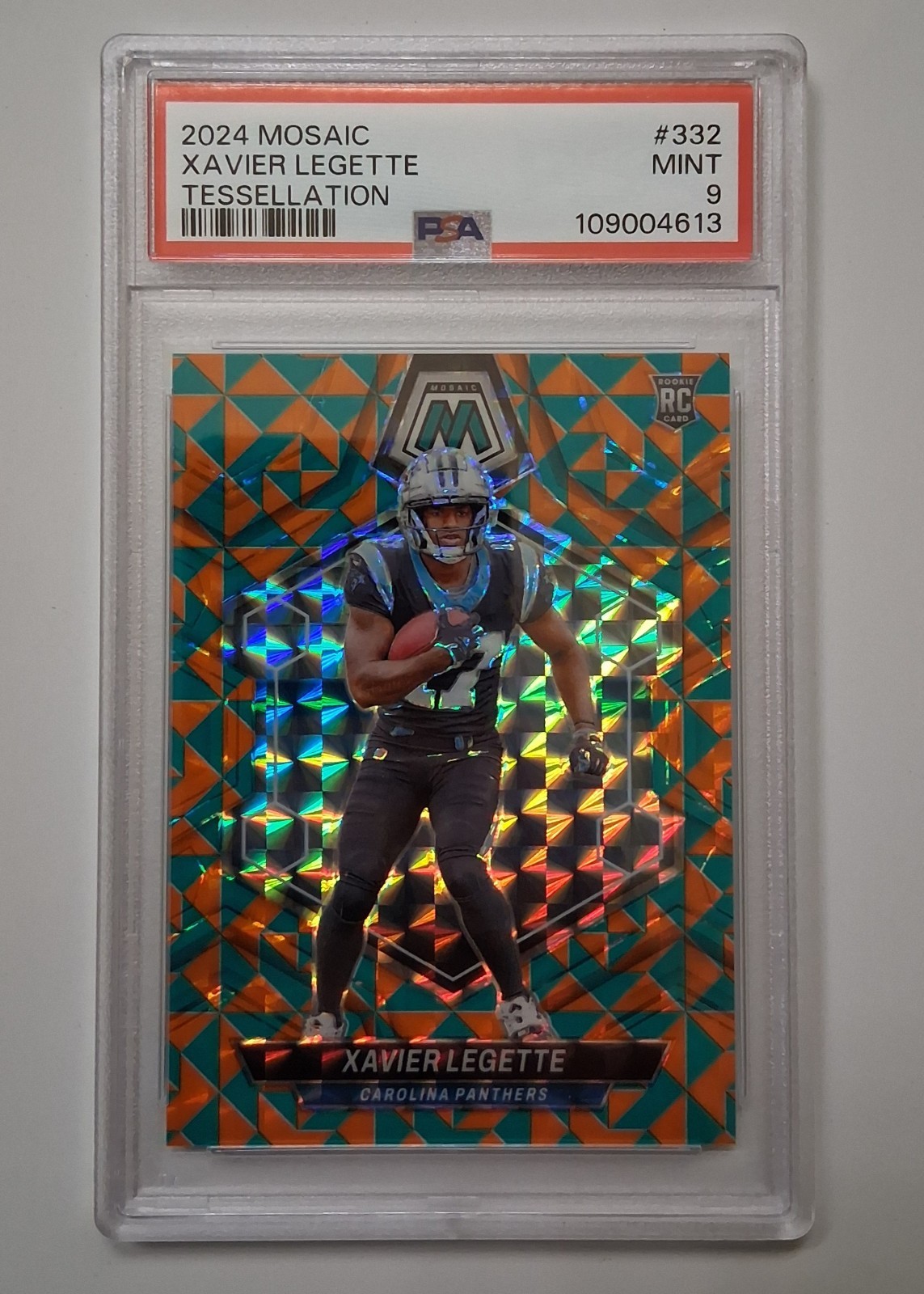01/15 Xavier Legette 2024 Mosaic Tessellation Prizm Rookie RC #332 Panthers SSP