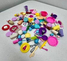 Huge Lot Barbie Doll Kitchen Food Some Vintage and Modern 93 Pieces
