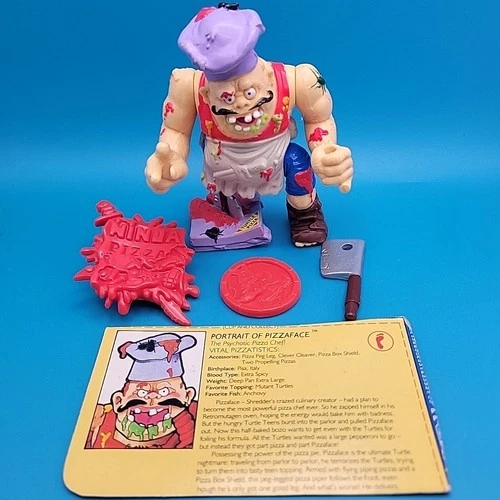 TMNT Pizzaface Near Complete Teenage Mutant Ninja Turtles 1990 Vintage W/ Card