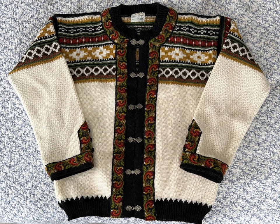 Винтажный Nordstrikk шерсти вязаный кардиган куртка размер большой - Изображение 2 из 4