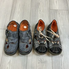 Lot Of 2 TMA ‘Time EYES Sneakers Leather Hand Stitch Shoes Women’s Size 9 Blue