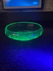 Uranium Vaseline Green Glass Dip 6” Dia. Bowl Depression Bowl Vintage