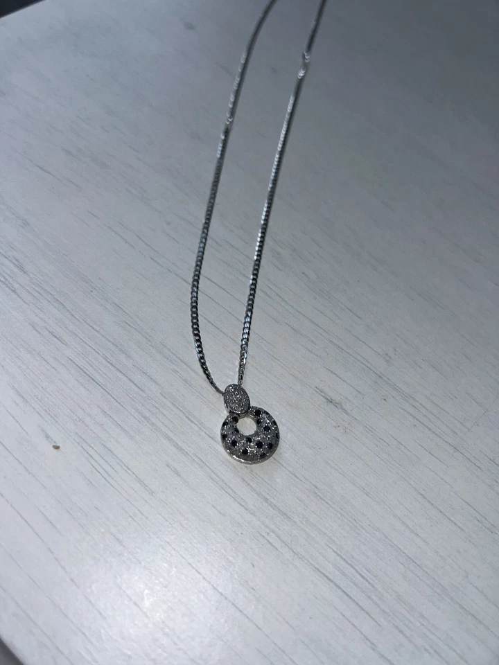 1ct White and Black Diamond pendant in Rhodium overlay Sterling Silver  - Image 2 of 3