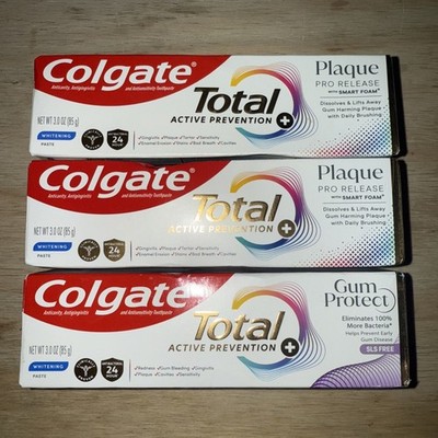 Colgate Total Active Prevention Gum Protect Whitening Toothpaste, 3oz- Pack of 3