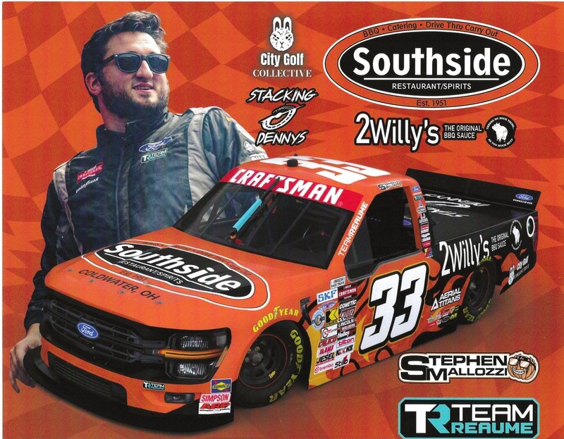 NEW! 2026 STEPHEN MALLOZZI #33 NASCAR CRAFTSMAN TRUCK "SOUTHSIDE" POSTCARD!