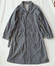 KAPITAL Striped Cotton Shop Coat Size 2 Japan Casual