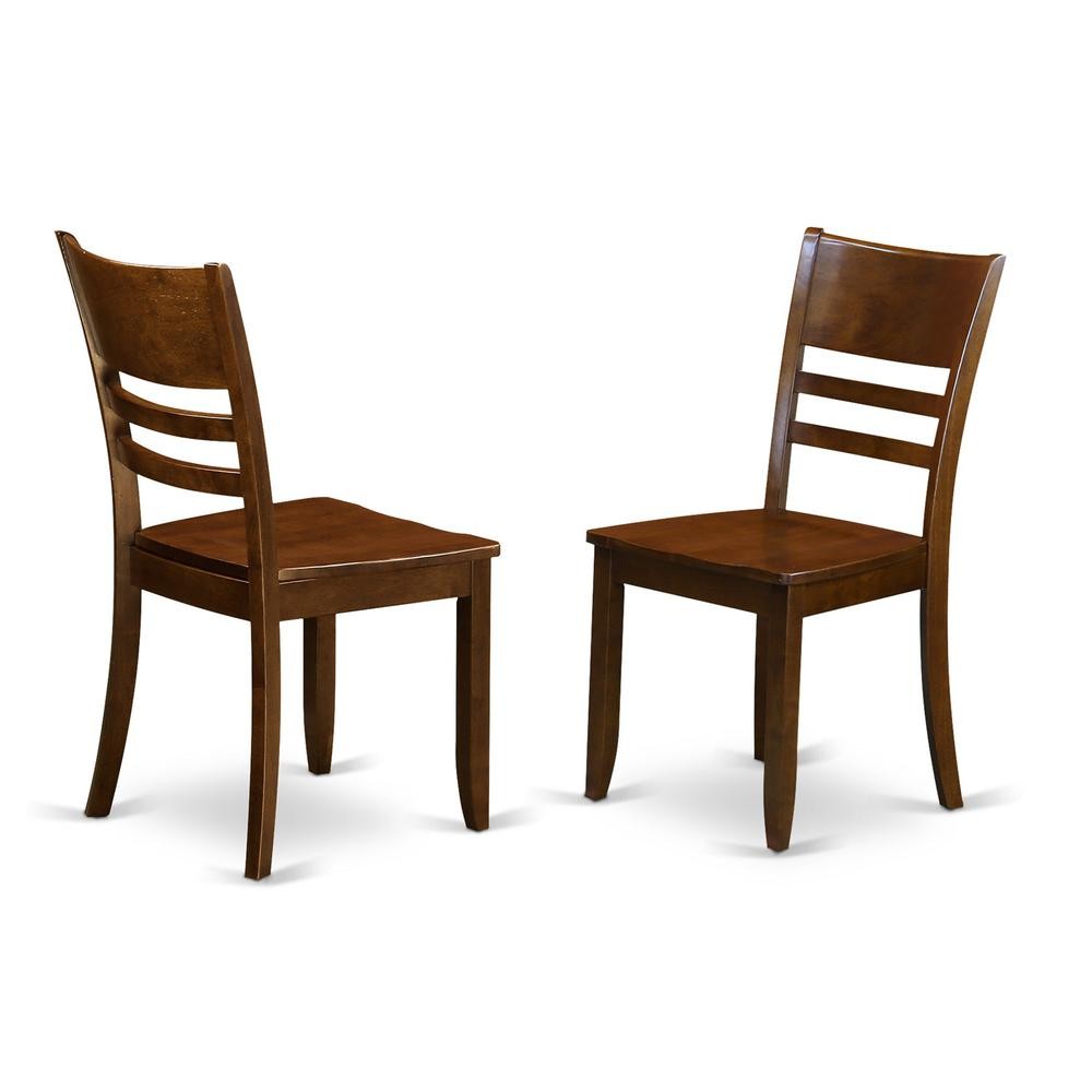 With  Wood  Seat  In  Espresso  Finish,  Set  Of  2