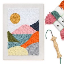 Punch Needle Kit – 14"x10" Landscape Rug Yarn Hooking Beginner Kit with Oxfor...