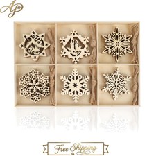 3.2 Inch Unfinished Wooden Snowflake Cutouts - Ideal for Holiday DIY Projects