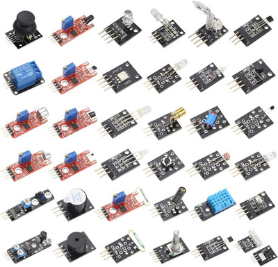 Robotics Sensor Kit with 37 Modules for Arduino and Raspberry Pi Compatibility