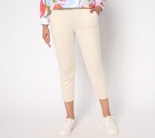 Denim  Co. Active Petite Cool to the Touch Jersey Crop Pant Heather Natural S N