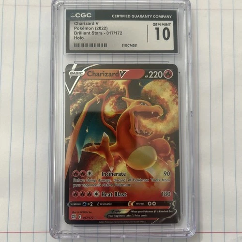 CGC 10 GEM MINT Charizard V 017/172 Brilliant Stars Ultra Rare Holo 2022 Pokemon