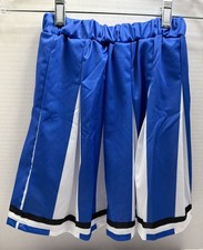 Girls Cheer Skirt Blue size L and white pleats - Runs Small Looks Like A MED