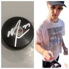 MARK JANKOWSKI SIGNED CAROLINA HURRICANES HOCKEY PUCK W/ CASE COA