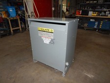 SQUARE D 75T132H DRY TRANSFORMER PRI 480VAC SEC 220,127 VAC, 75KVA M6918