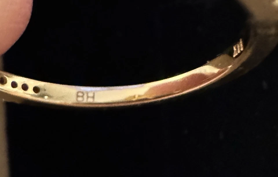 Anillo para mujer BH EFFY oro amarillo sólido 14K natural ovalado citrino diamante talla 7,75 Foto 3 de 4