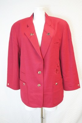 Steinbock Tyrol neuwertig Loden Blazer Hirschhornknöpfe Trachtenjacke rot Gr.46