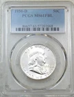 1950-D Franklin Half Dollar PCGS MS61FBL Frosty White New Holder #F105