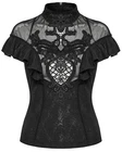 Punk Rave Womens Elegant Gothic Floral Lace Applique Blouse Top