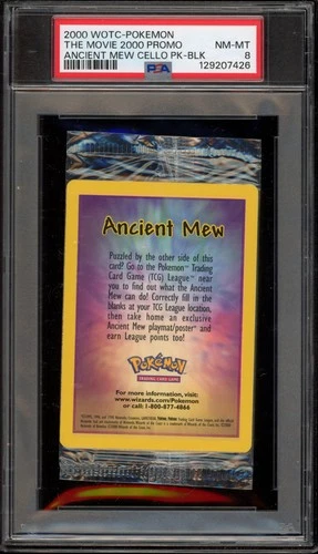 Pokemon Ancient Mew Movie 2000 Sealed Cello Pk. BLK PSA 8