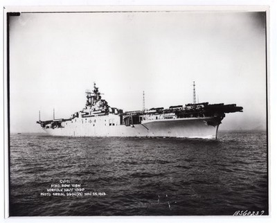 1943 Aircraft Carrier CV-11 USS Intrepid at Norfolk Navy Yard Original Photo #2