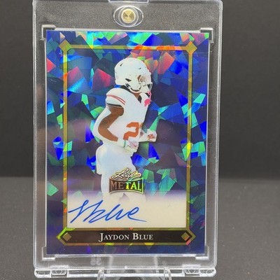 2025 Leaf Metal Jaydon Blue Auto 5/8 Cracked Ice #92L-JB1 Texas Longhorns. 