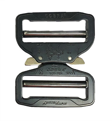 AustriAlpin 58 mm Cobra Schnalle schwarz Dual Stretch verstellbar XL Ohren FC58KSS-XL