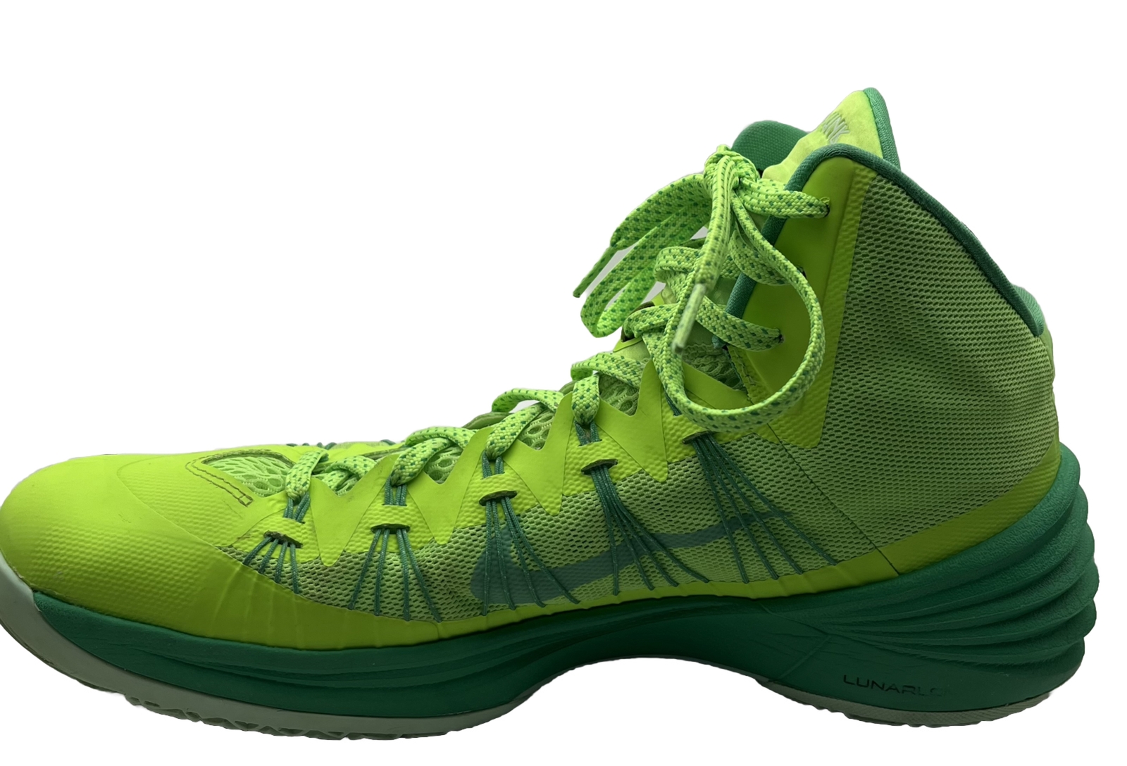 Nike Hyperdunk Green Basketball Shoes Lunarlon Mid Top Men's 14 2013