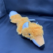 Red Fox Dog Toy Flat Plush with Squeaker Teether Puppy Toys Soft