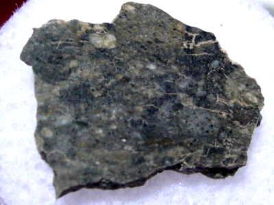 .882 grams Touat 005 lunar Meteorite 17mm part slice ''the stained glass Lunar''